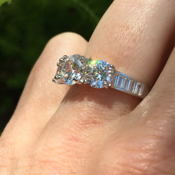 ❌ SOLD ❌18k white gold wedding 3 stone diamond ring 3 CT - Picture 11 of 16